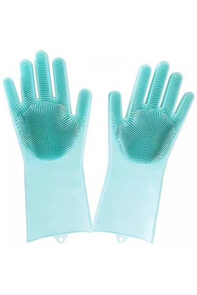 lowell home Magic Heat Resistant Silicone Multi-Purpose Dishwashing Glove Bru...