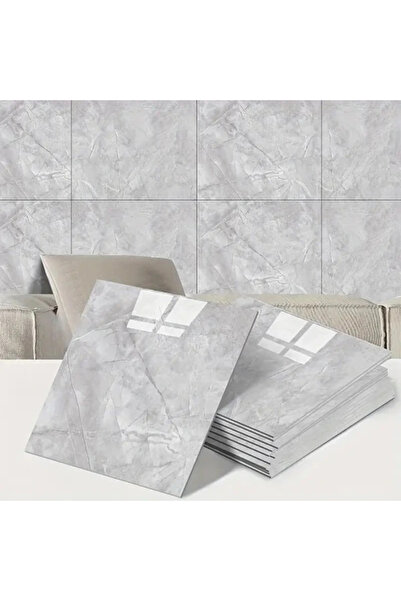 lowell home ملصق حائط بنمط رخامي رمادي (30x30)