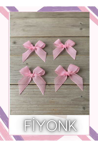 Fiyonks Atölye Keten Kurdele Hazır Fiyonk, 50 Adet Süsleme Fiyonk Hazır El Ya...