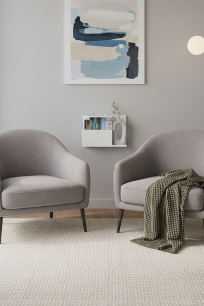 Grandmix رف حائط معدني بسيط وحامل مجلات متعدد الأغراض لتنظيم المنزل والمكتب