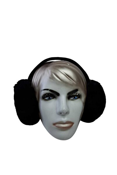 SPTEKS Siyah Renk Puflu Kulakları Sıcak Tutan Kışlık Peluş Kulaklık