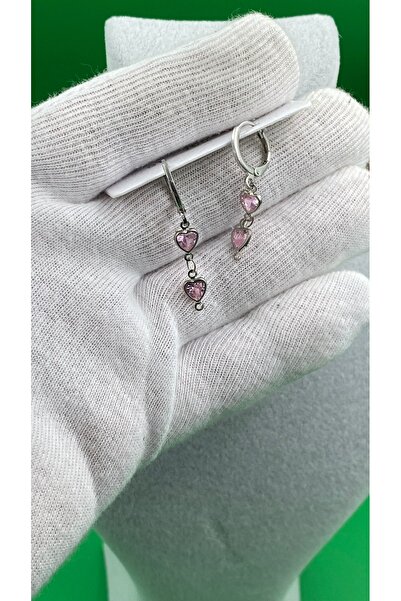 charmove ile kendinizi şımartın Pink Heart Zircon Stone Women's Earrings