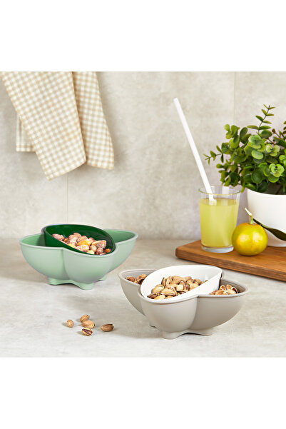 Mons وعاء للوجبات الخفيفة من كيو لوكس آيدياز، خالٍ من مادة BPA، وعاء أساسي للوجبات الخفيفة، وعاء للمكسرات L-00363 سعة 800 مل + 350 مل