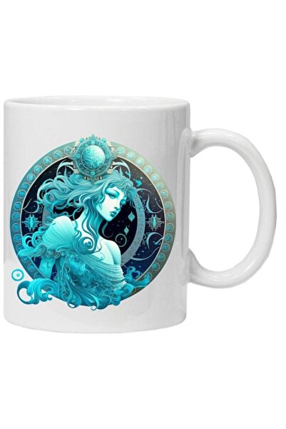 CRD PRINT Cană cu zodia - Model Vărsător, CRD PRINT, 330ml, Alb