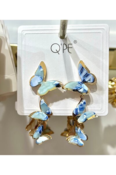 GLOW ACCESSORIES BAE Blue Dangle Butterfly Earrings