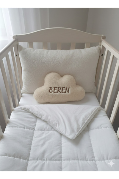 BeybiNest Bulut Yastık Kişiselleştirilebilir Nakış İşlemeli Aksesuar Bebek Yastığı 30x 40 cm