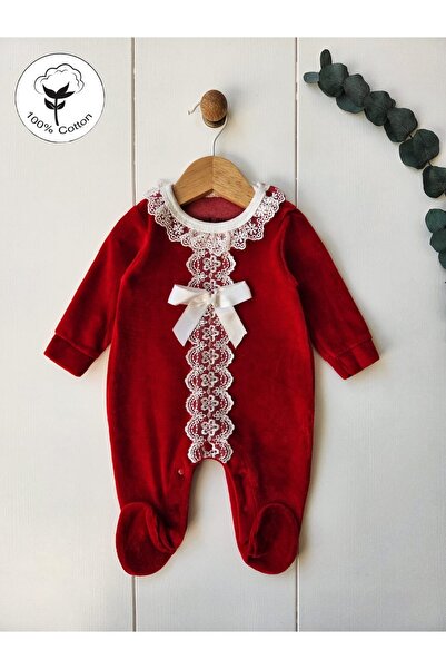 Baharda Nova 100% Cotton Baby Girl Long Sleeve Velvet Jumpsuit