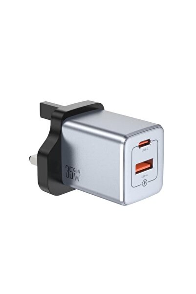 Green Lion شاحن حائط ممتاز بتقنية GaN بقوة 35 واط، مزود بمنفذي USB-C وUSB-A، ...