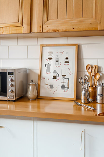 gxe.art Veselă modernă în stil boem |   Pictură cu poster cu rama din lemn # 190