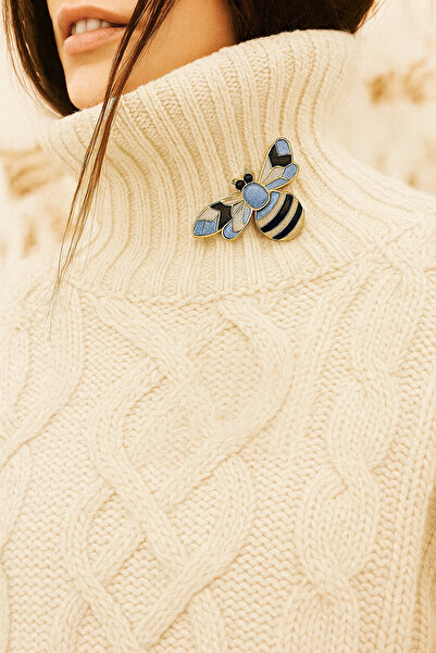 Teo Gold Renk Mine Detaylı Arı Broş