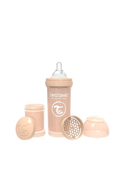Twistshake Biberon anti-colici, 260 ml, Pastel Beige