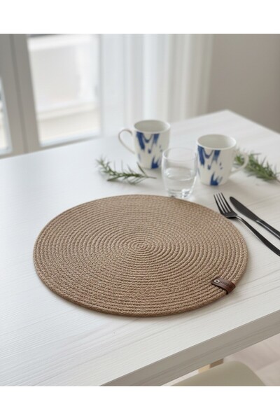 ARKHERA 6’lı Hasır Jüt Supla – Dekoratif Amerikan Servis Takımı