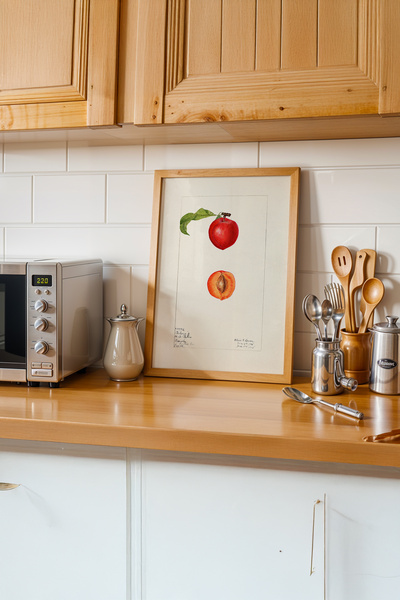 gxe.art Φυσική αίσθηση κουζίνας |   Εικονογράφηση αφίσας με ξύλινο πλαίσιο # 113