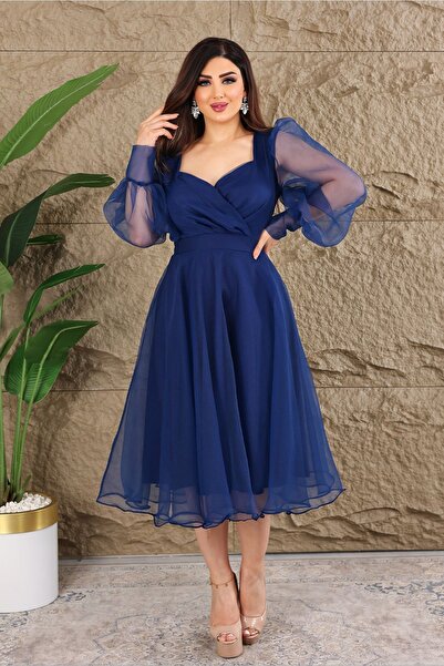 Helen Fashion Dalya Tül Dekolteli Tasarım Abiyemiz