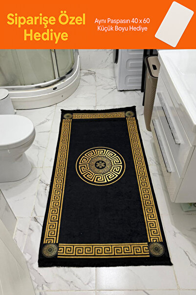 Charmbi Розкішний великий килимок для ванної кімнати з грецьким візерунком та...