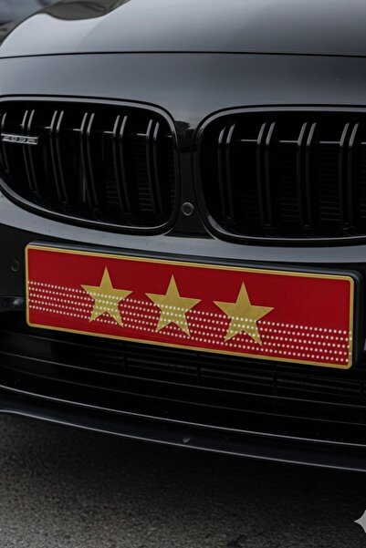 Yalıgraf Reklam Tabela (1 adet) Protokol 3 Yıldız Kırmızı Dekor Plaka Kırmızı...