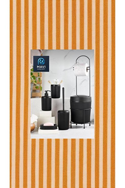 ABAS طقم حمام عصري مكون من 6 قطع مع سلة مهملات وحامل مناديل وفرشاة - موزع صابون سائل وصلب - حامل فرشاة أسنان