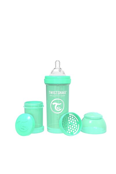 Twistshake Biberon anti-colici, 260 ml, Pastel Green