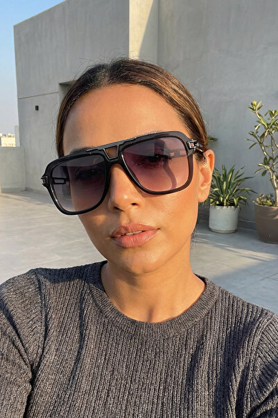 Kapin Geometric Drop Sunglasses - Smoked