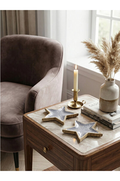 zensori Mango Ahşap Yıldız Sunum Tabağı