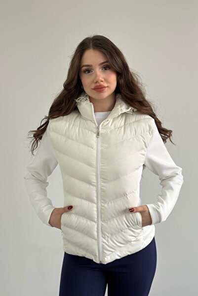 FEMİNEER.com Zra Model Range Rover Mom Contrast Puffer Coat Jacket Women's Lined