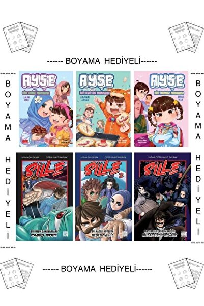 Aile Yayınları Boyamalı (6) Sille 1 - 2 - 3 Osmanlı Tokadı Ayşe Bir Oruç Nama...