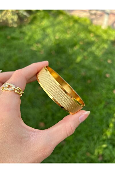 Roya Happiness 22 AYAR ALTIN KAPLAMA GENİŞ ENLİ TRABZON BİLEZİK ŞARNEL EŞE AN...