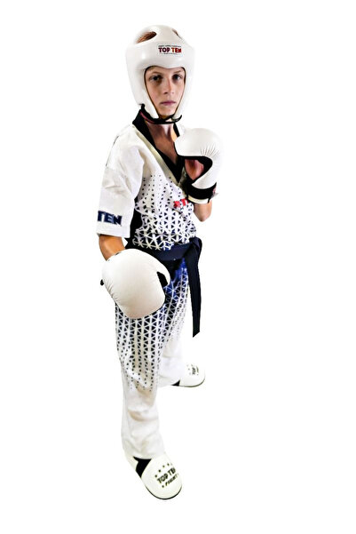 Top Ten Trening Kickboxing „Grafic”, aprobat WAKO, Top Ten, Alb-Negru, 2XL