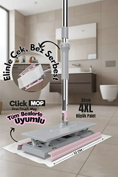 Vivenda Click Mop Tembel Mop Tüm Bezlerle Uyumlu Otomatik Mop Yüzey Temizlik ...