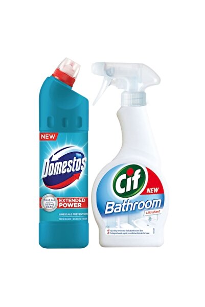 Domestos Pachet de curățare Atlantic 750ml + Cif Baie 500ml