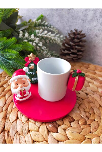Mutlu Yeniyıl Noel fincanları yeniyıl hediyelik Noel babalı türk kahvesi fincanı