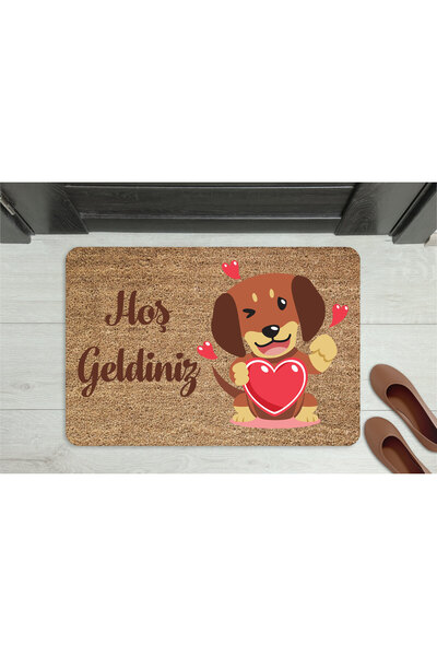 M&H Quality سجادة ترحيبية أمام الباب مع شكل كلب – قاعدة زخرفية مضادة للانزلاق