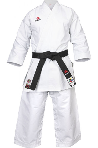 Hayashi Karate-Gi Katamori, aprobat WKF, Hayashi, Alb broderie albastra, 185 cm