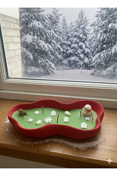ASTERYA HOME Yeni Yıl Temalı El Yapımı Tabak Mum(Hediyeli)
