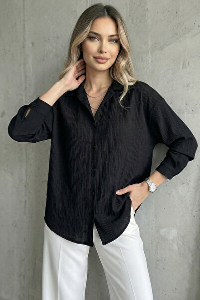 ECOTİQUE Cămașă subțire pentru femei, neagră, anti-transpirație, fără călcare...