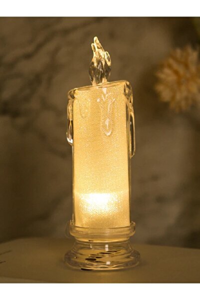 C&On Design Dekoratif Hediyelik 1 Adet Doğal Alevli Mum Şeklinde Led Yapay Mu...