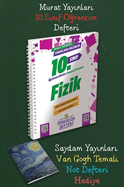 Murat Yayınları 10.Sınıf Fizik Öğrencim Defteri - Van Gogh Not Defteri Hediye