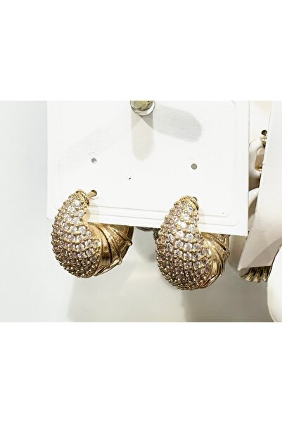 GLOW ACCESSORIES BAE Zircon Stone Oval Drop Hoop Earrings Luxury