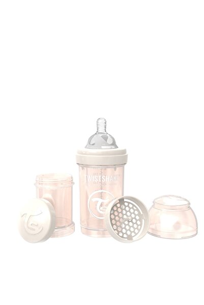 Twistshake Biberon anti-colici, 180 ml, Pearl Champagne