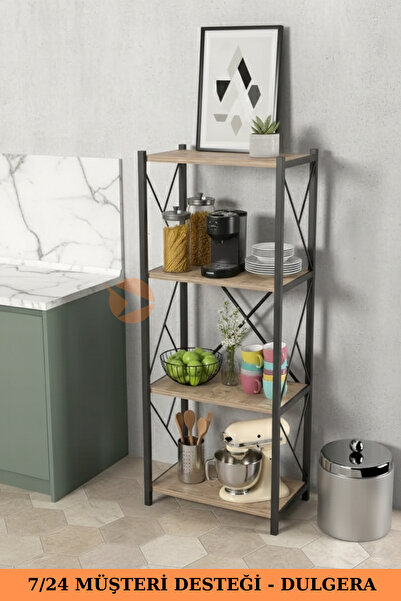 DULGERA Fourty 4 Raflı Metal Dar Mutfak Rafı | Mikrodalga Fırın & Erzak Rafı ...