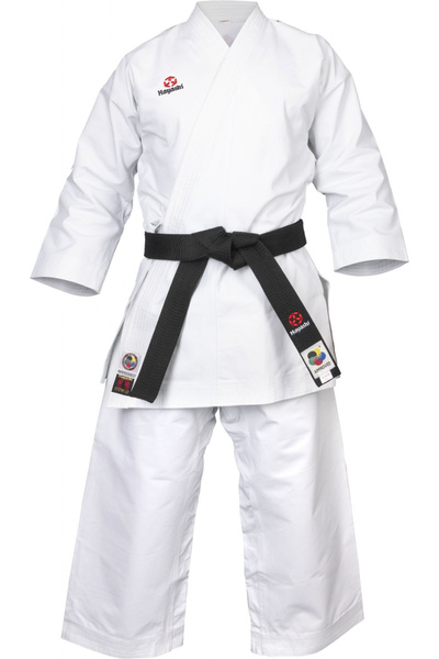Hayashi Karate-Gi Katamori, aprobat WKF, Hayashi, Alb broderie rosie, 190 cm