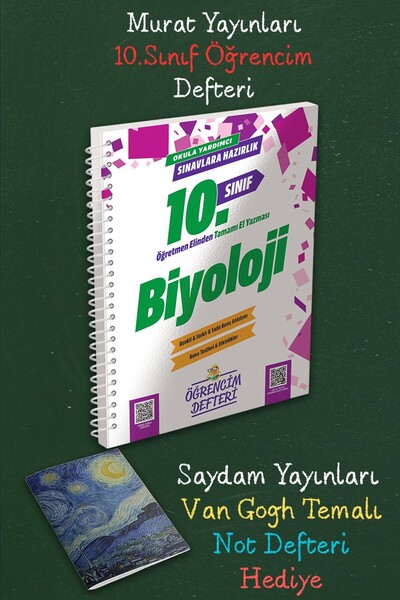 Murat Yayınları 10.Sınıf Biyoloji Öğrencim Defteri - Van Gogh Not Defteri Hediye