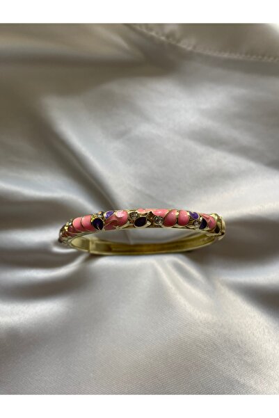 M&S Moon Shine Renkli Mineli Desenli Çelik Kelepçe Bileklik