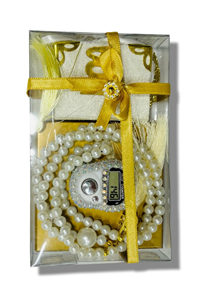 Muensu 1 Adet Krem Zikirmatik Yasin Tesbih Seti, Hac Umre Malzemesi, Hediyeli...