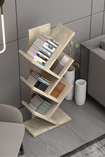 PDMPOİNT DOLAP MARKET Nirvana Kitaplık 6 Bölmeli - Traverten