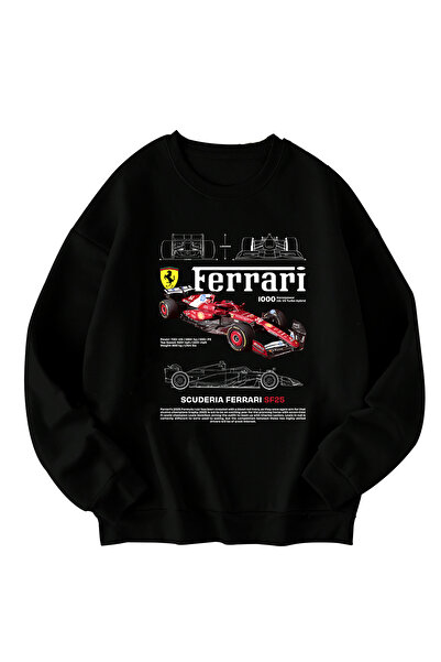 SVART WEAR سترة فريق فيراري F1 مطبوع قصة فضفاضة للجنسين