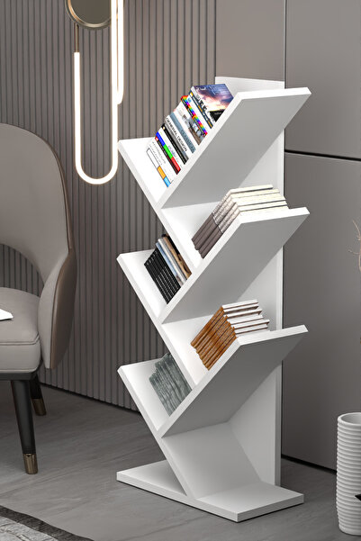 PDMPOİNT DOLAP MARKET Nirvana Kitaplık 6 Raflı - Beyaz