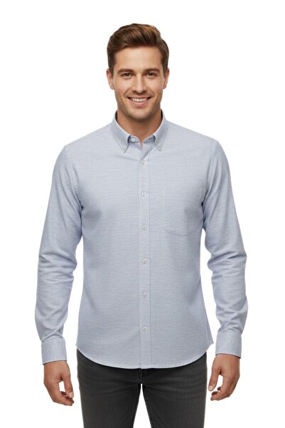 ADVANTE قميص رجالي كلاسيكي بأكمام طويلة وجيب واحد BGL-ST04821