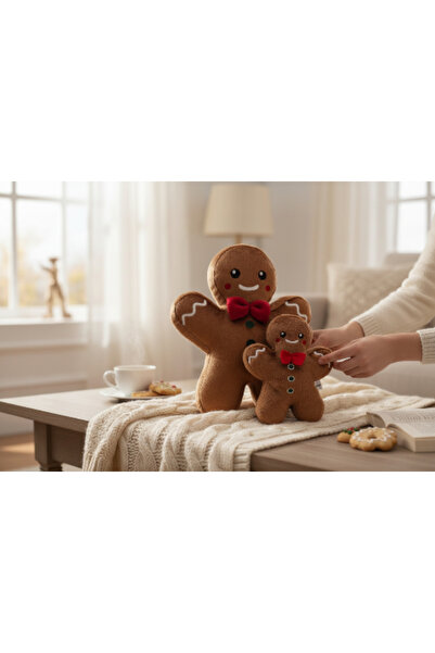 K-LAY 2'li set 30 cm kurabiye adam 20 cm kurabiye adam yılbaşı dekorasyon pel...