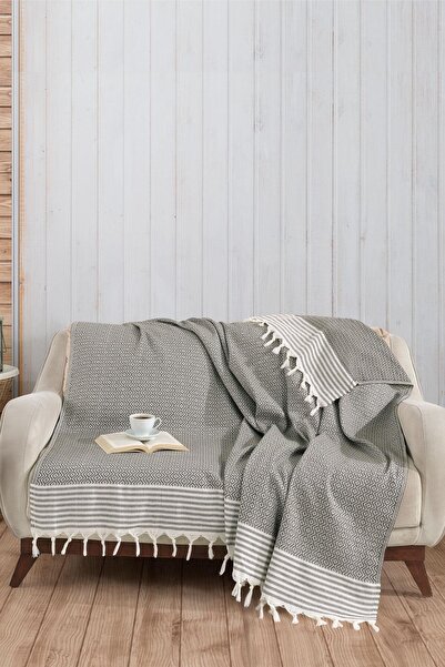 Romans Natural Cotton Sofa Cover - Sofa Shawl 170X220 cm